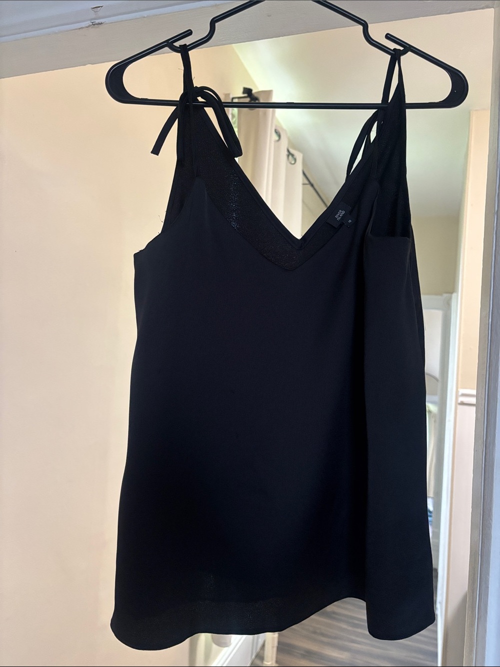 River Island Black Sparkle Tie-Strap Cami